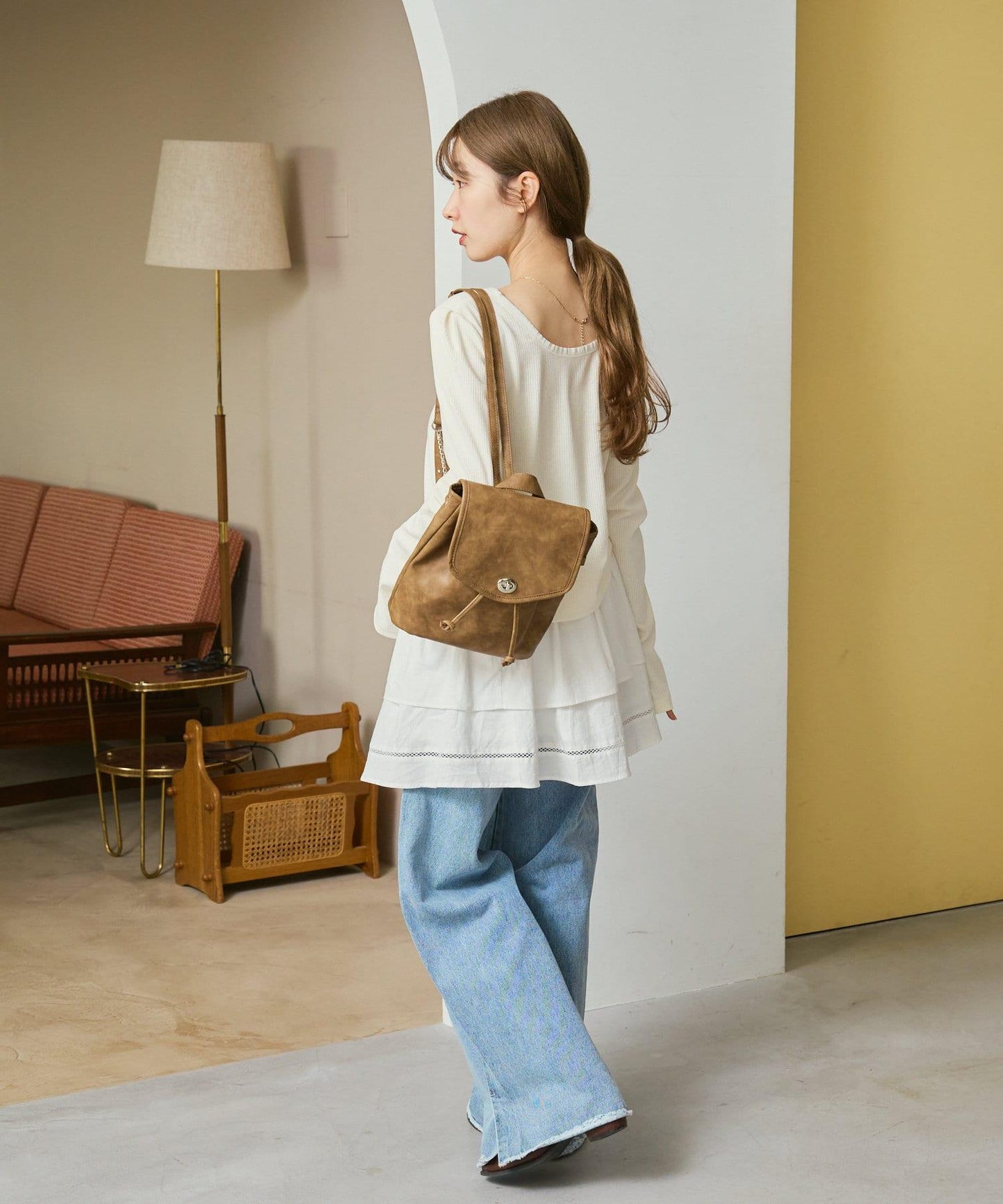 棉質荷葉邊迷你半身裙