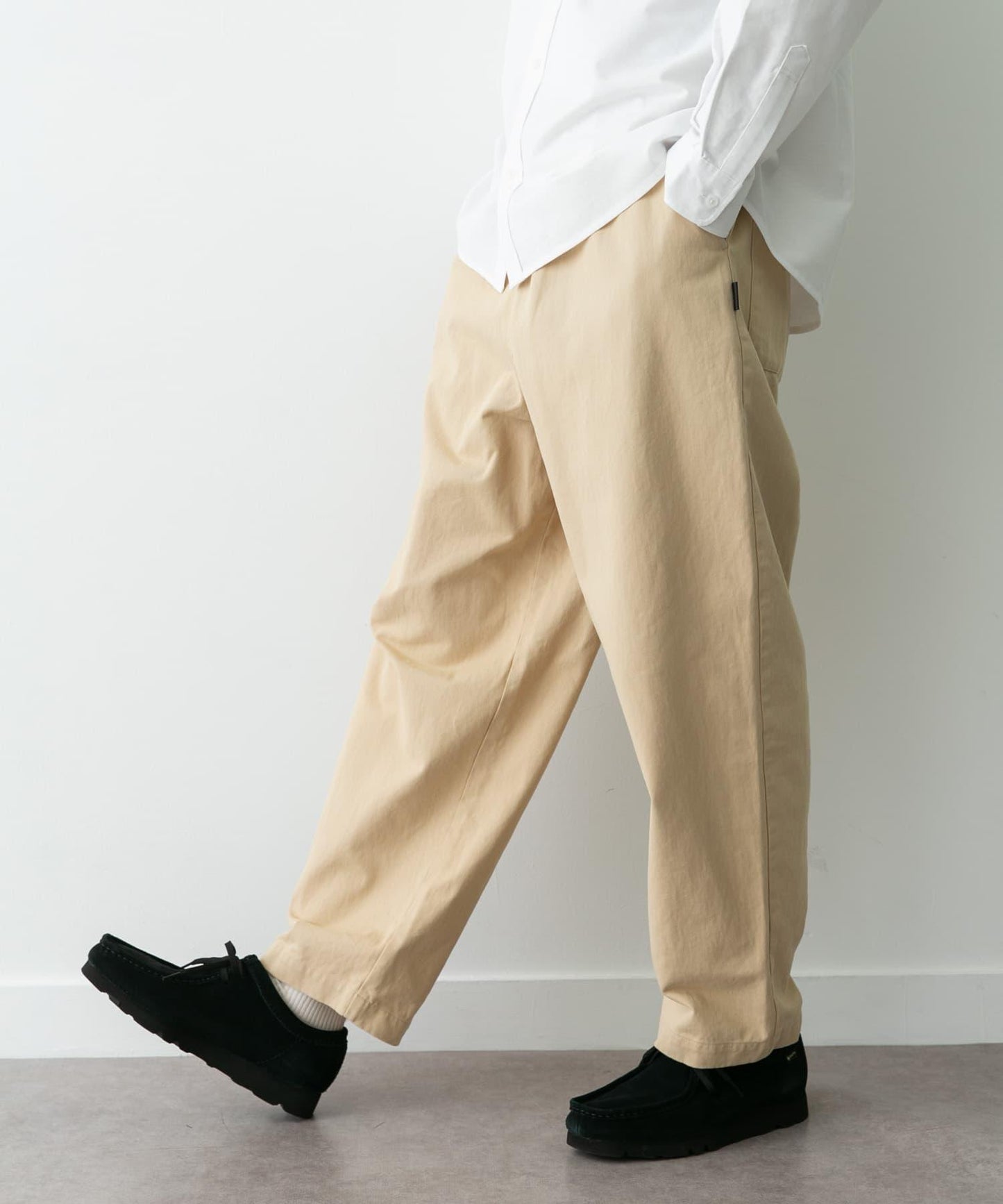 基礎寬鬆休閒斜紋棉布長褲