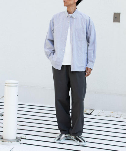 基礎寬鬆休閒斜紋棉布長褲