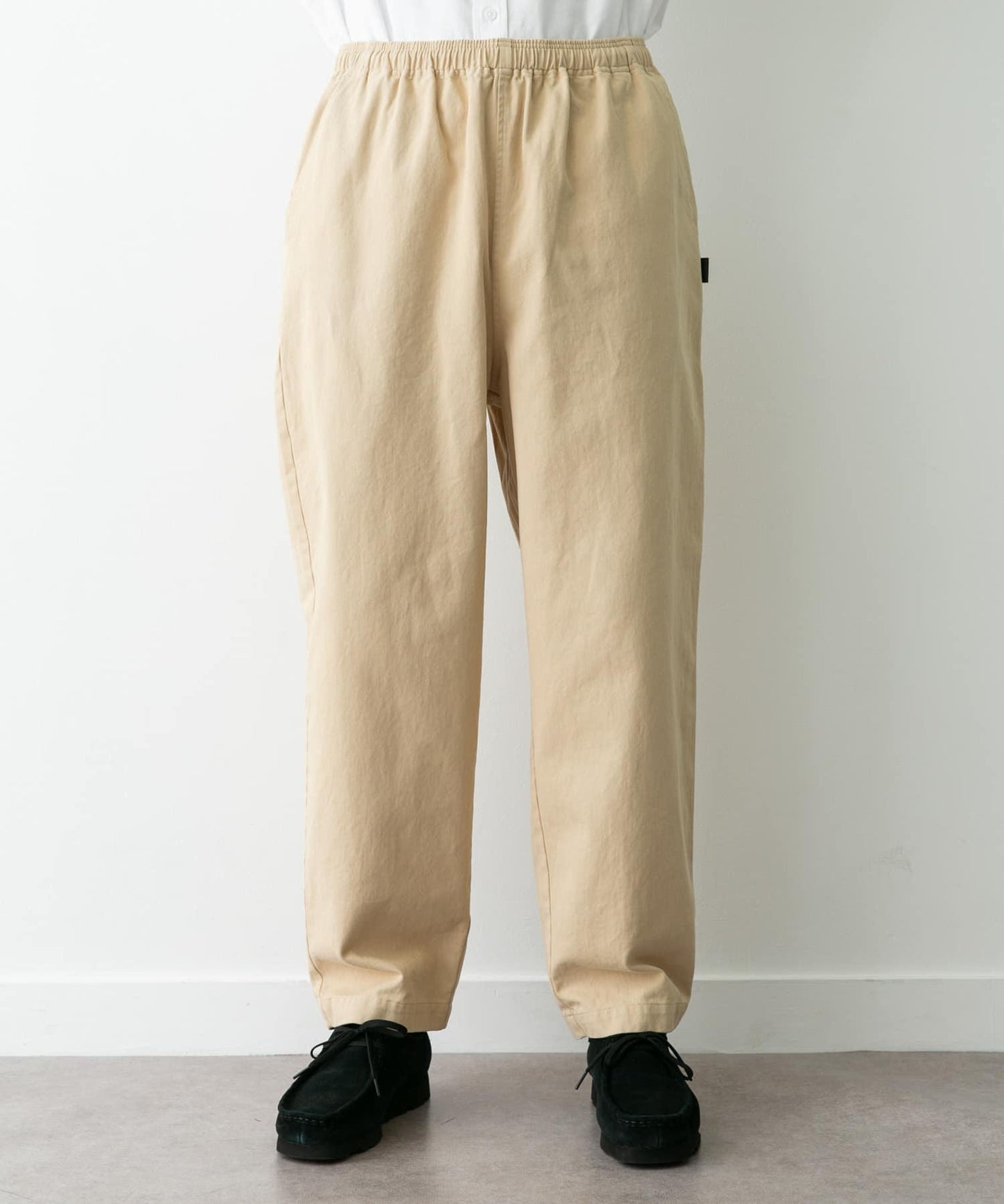 基礎寬鬆休閒斜紋棉布長褲