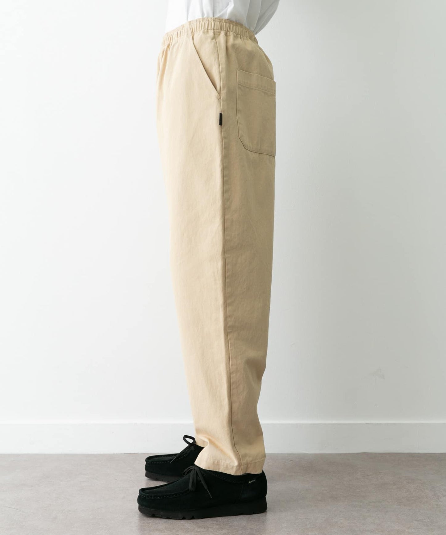 基礎寬鬆休閒斜紋棉布長褲