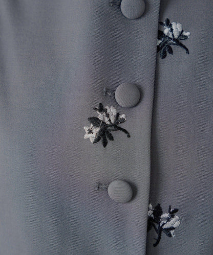 Chico 花卉刺繡無袖馬甲