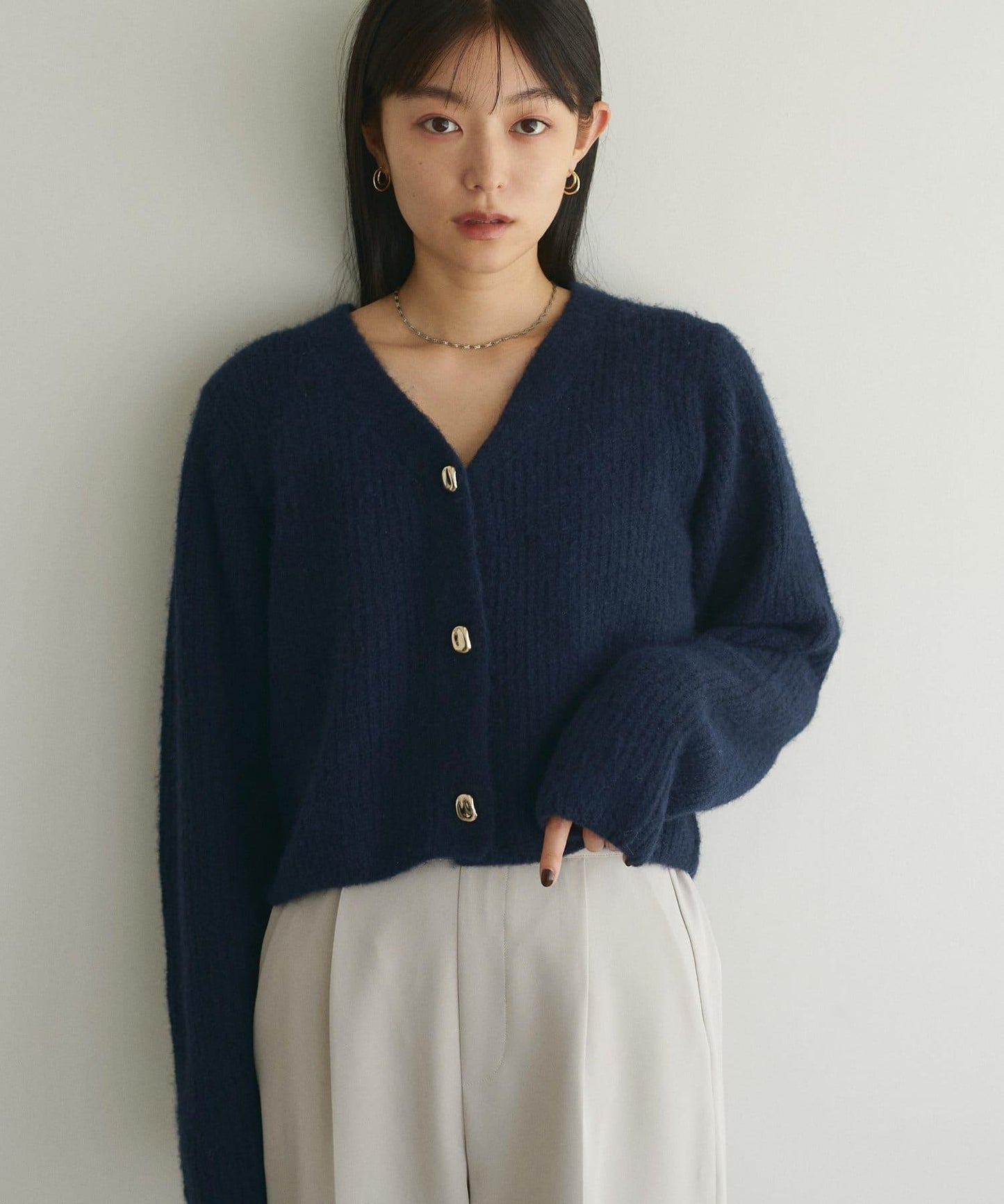 【限定】羊毛混紡條紋編織羊毛衫