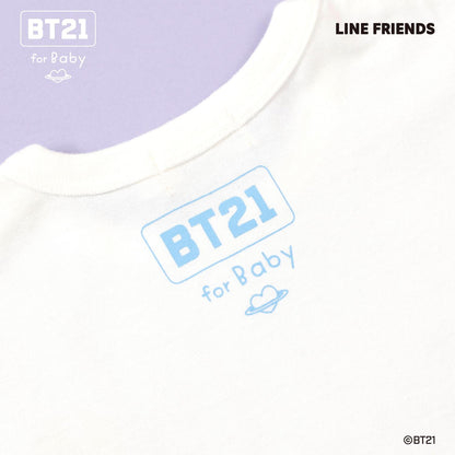 【《BT21》】拼接印花短袖T恤