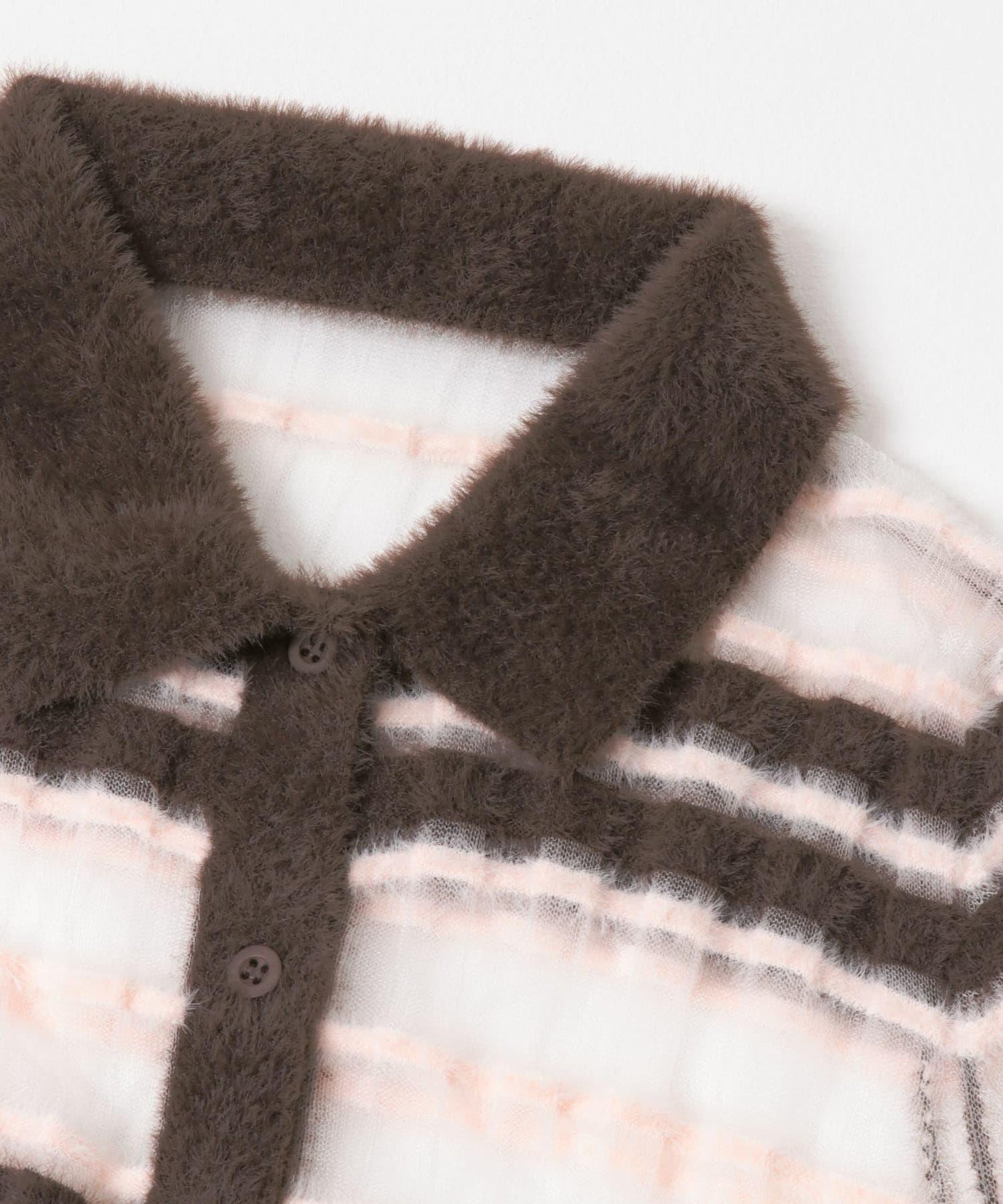 透視條紋羽毛針織衫