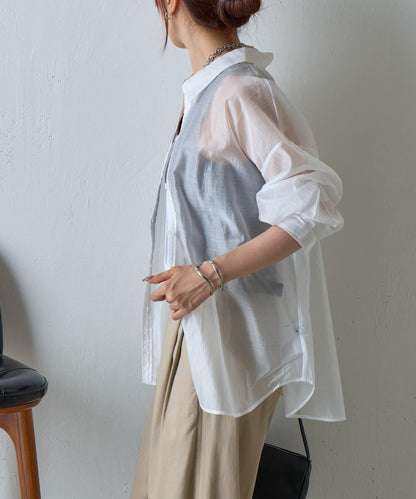 透視長袖襯衫