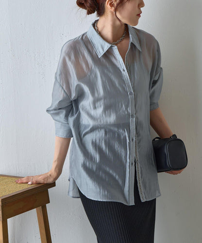 透視長袖襯衫