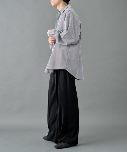 2褶寬鬆直筒西褲褲子