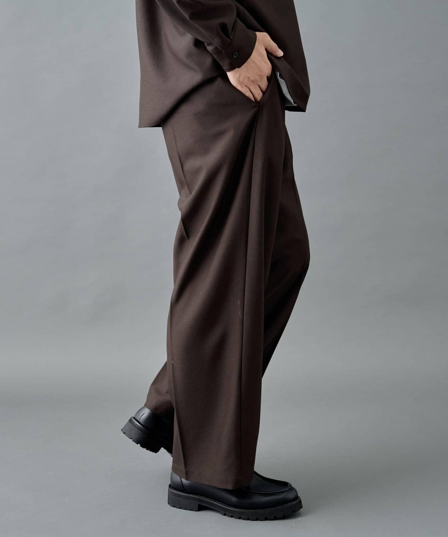 【套裝搭配適用】可水洗彈力寬鬆西褲