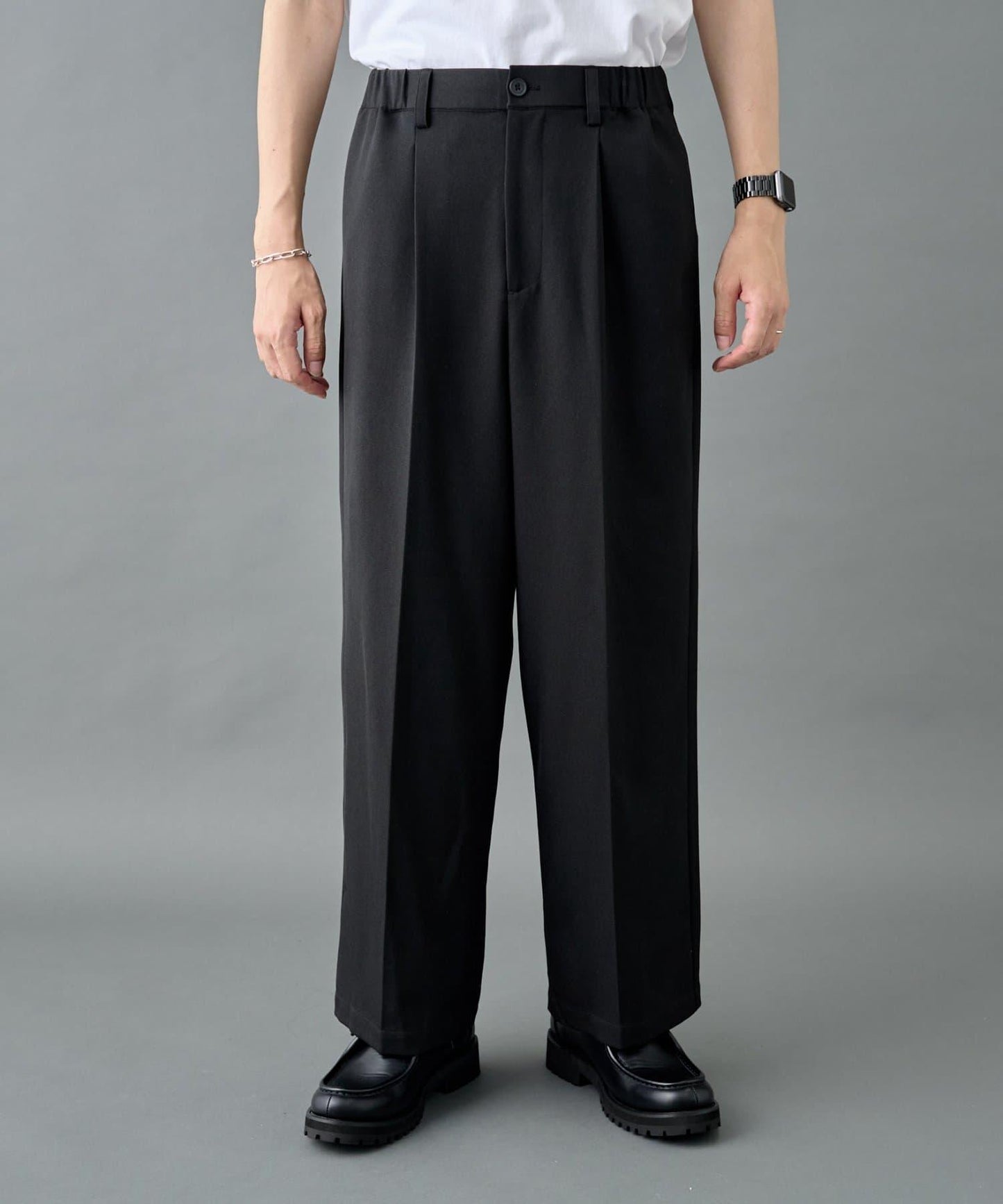 【套裝搭配適用】可水洗彈力寬鬆西褲