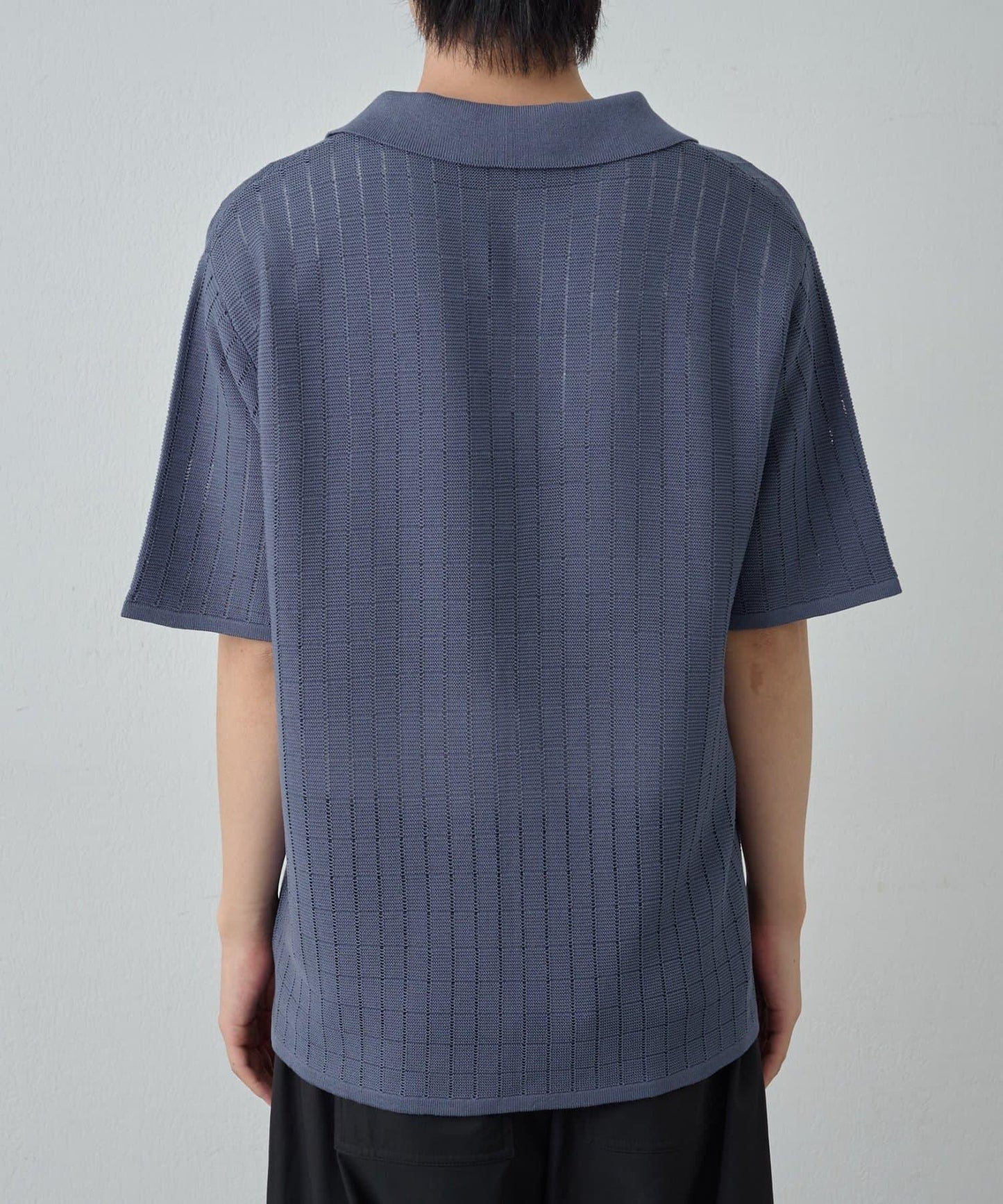 透視編織短袖領帶針織衫