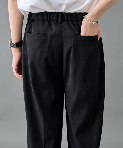 2褶寬鬆直筒西褲褲子