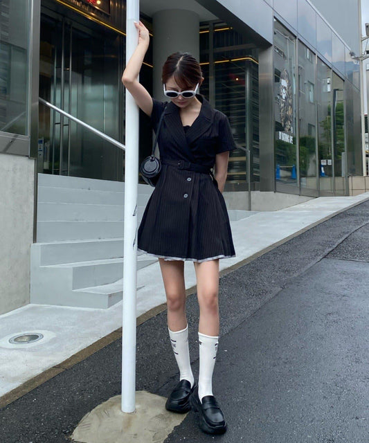 西裝外套迷你連衣裙