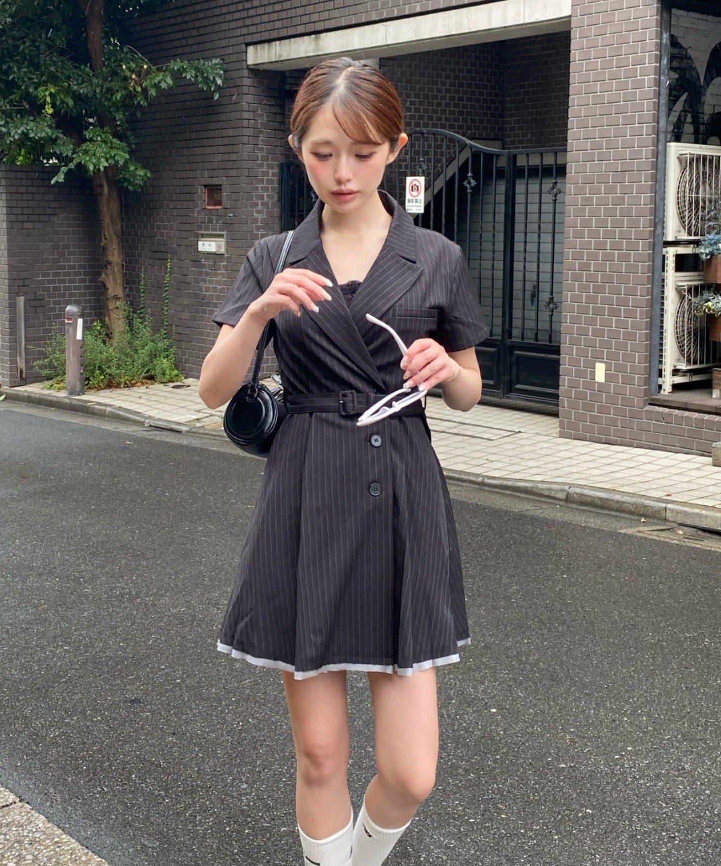 西裝外套迷你連衣裙
