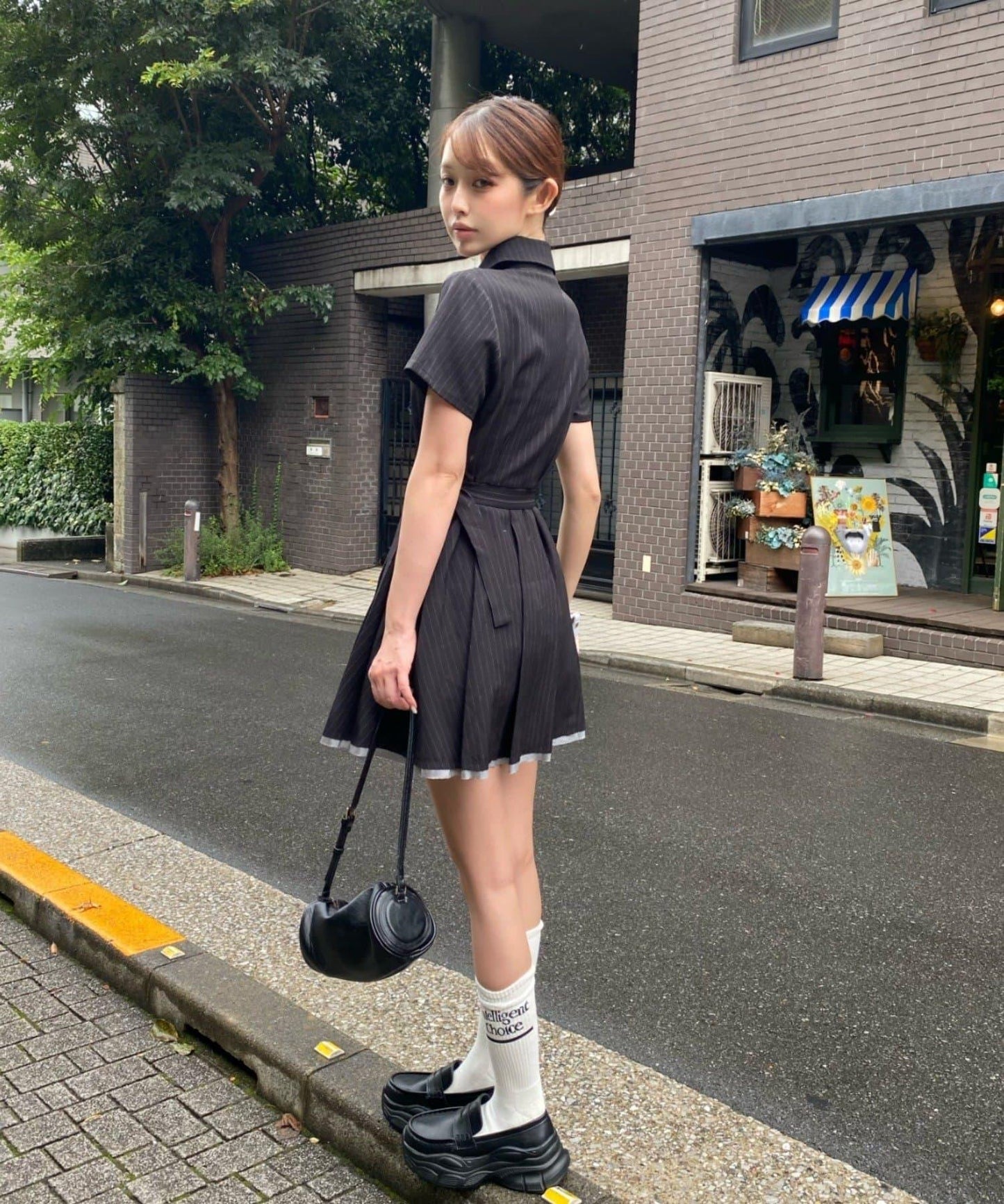 西裝外套迷你連衣裙