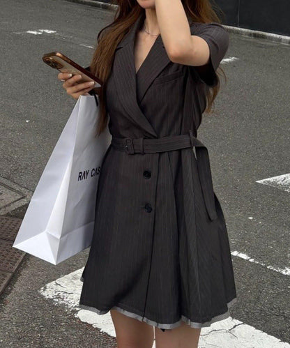西裝外套迷你連衣裙