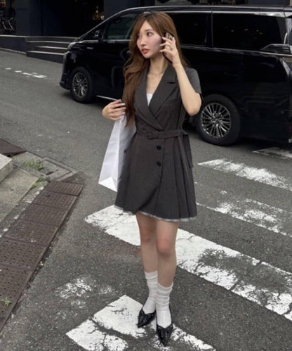 西裝外套迷你連衣裙