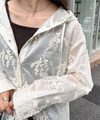 3D刺繡連帽襯衫