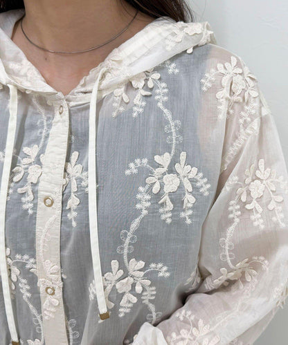 3D刺繡連帽襯衫