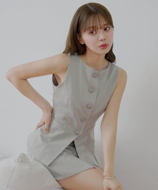 Chico 船領西裝風無袖馬甲