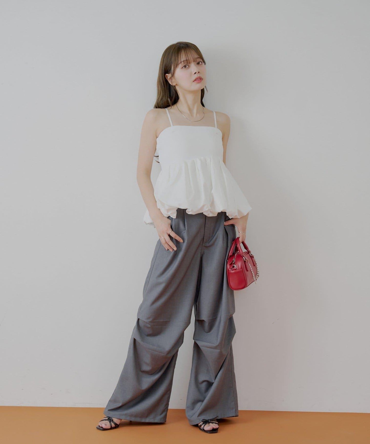 Chico 可拆卸肩帶 拼接荷葉擺 抹胸上衣