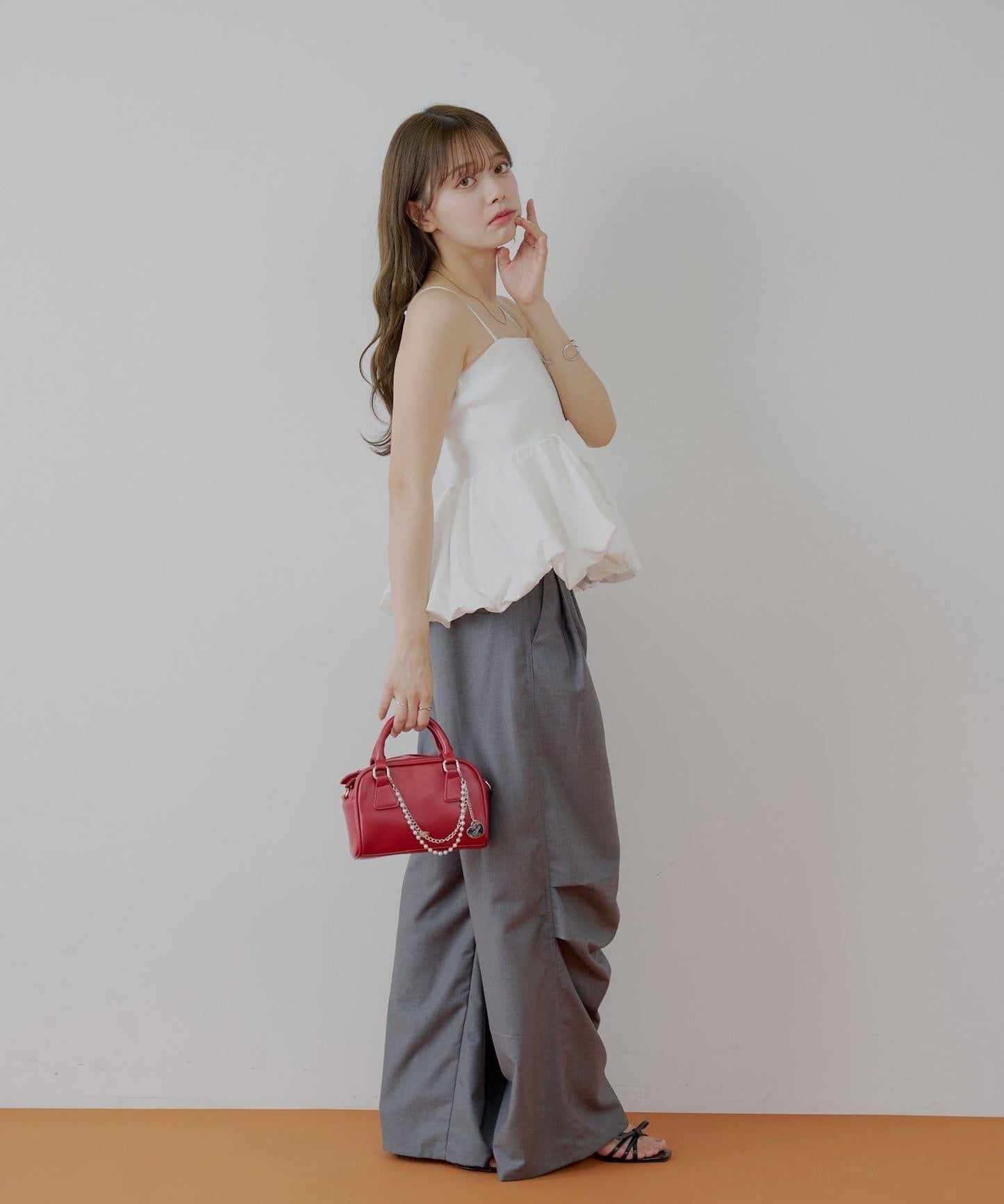 Chico 可拆卸肩帶 拼接荷葉擺 抹胸上衣