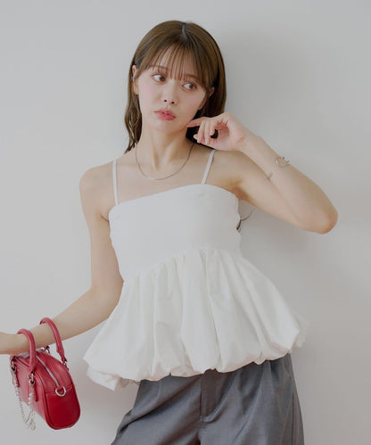 Chico 可拆卸肩帶 拼接荷葉擺 抹胸上衣