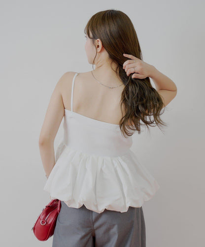 Chico 可拆卸肩帶 拼接荷葉擺 抹胸上衣