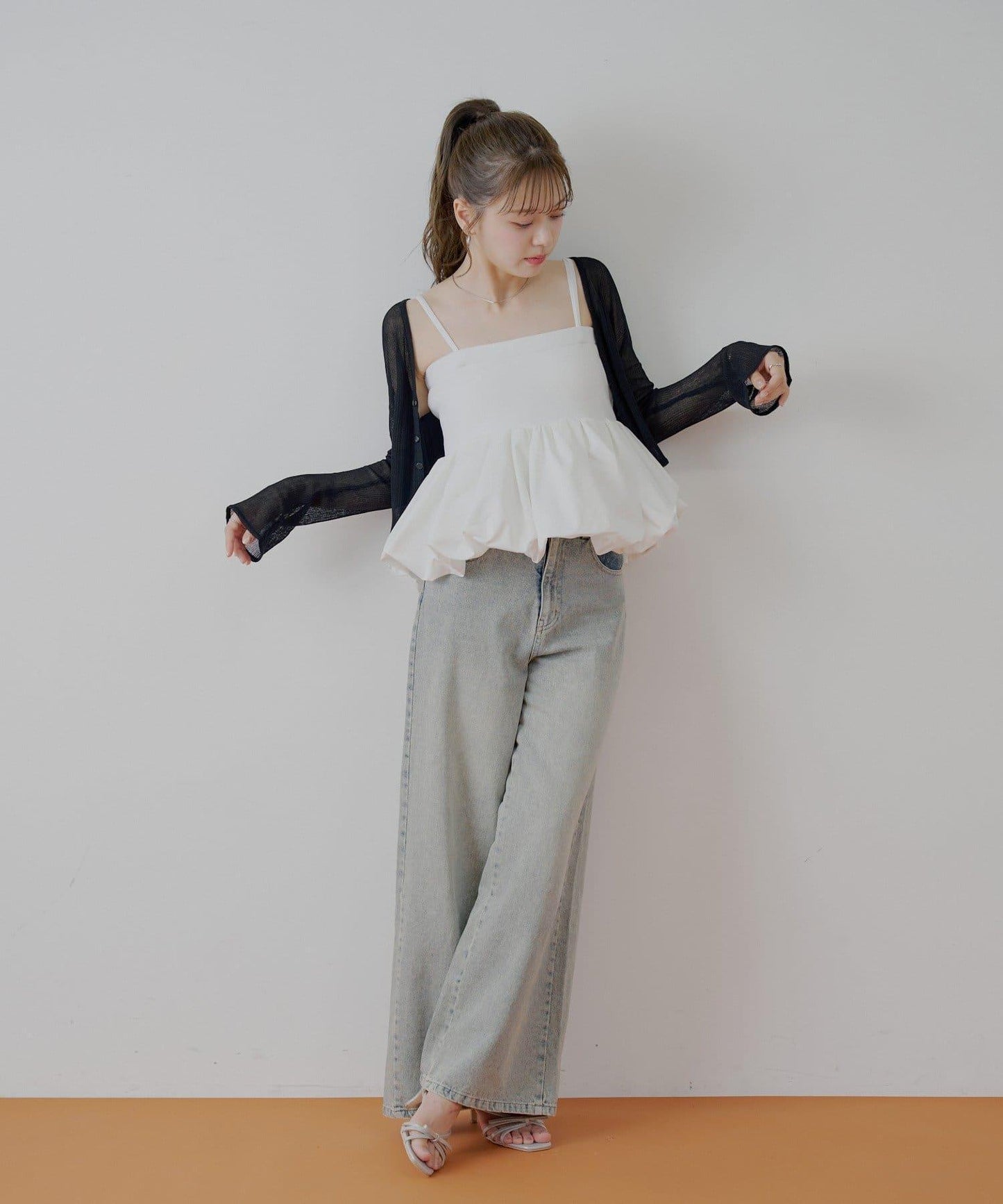 Chico 可拆卸肩帶 拼接荷葉擺 抹胸上衣