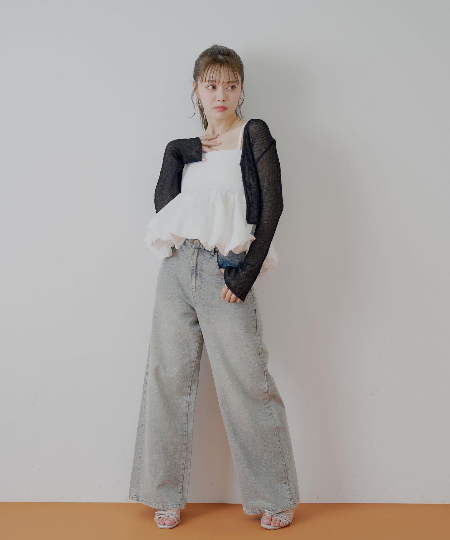 Chico 可拆卸肩帶 拼接荷葉擺 抹胸上衣