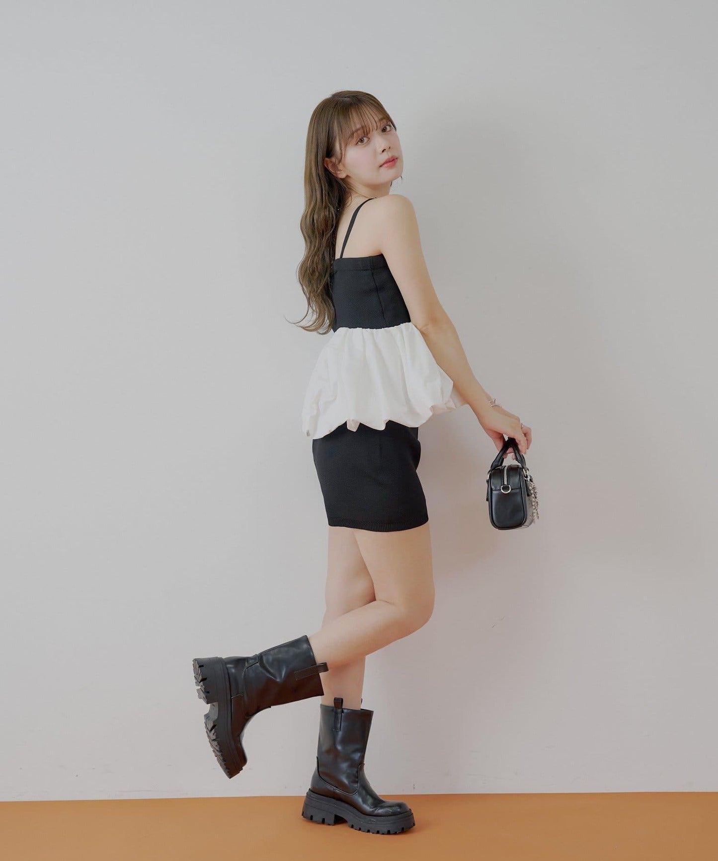 Chico 可拆卸肩帶 拼接荷葉擺 抹胸上衣