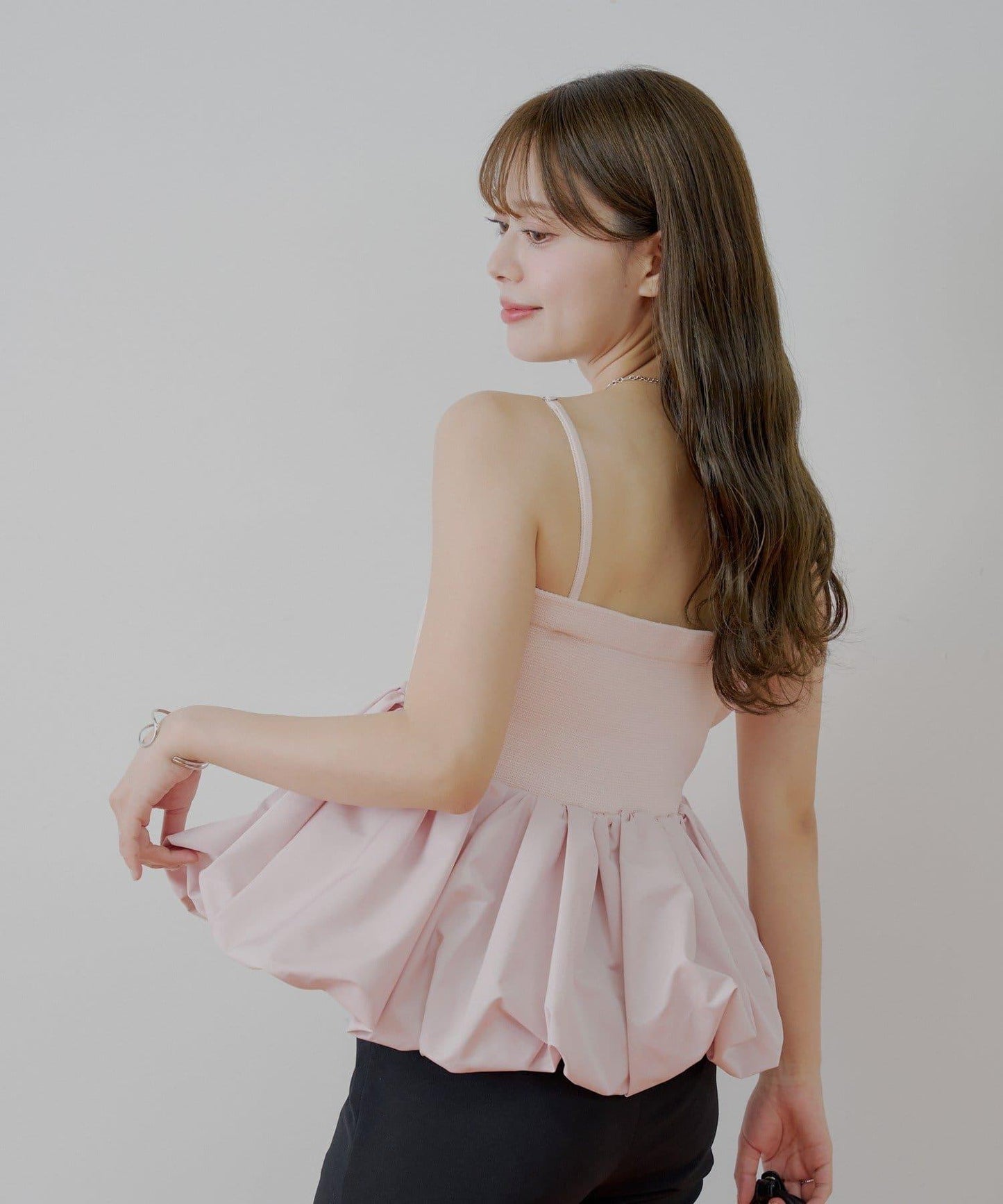 Chico 可拆卸肩帶 拼接荷葉擺 抹胸上衣