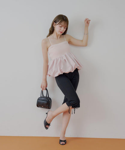 Chico 可拆卸肩帶 拼接荷葉擺 抹胸上衣