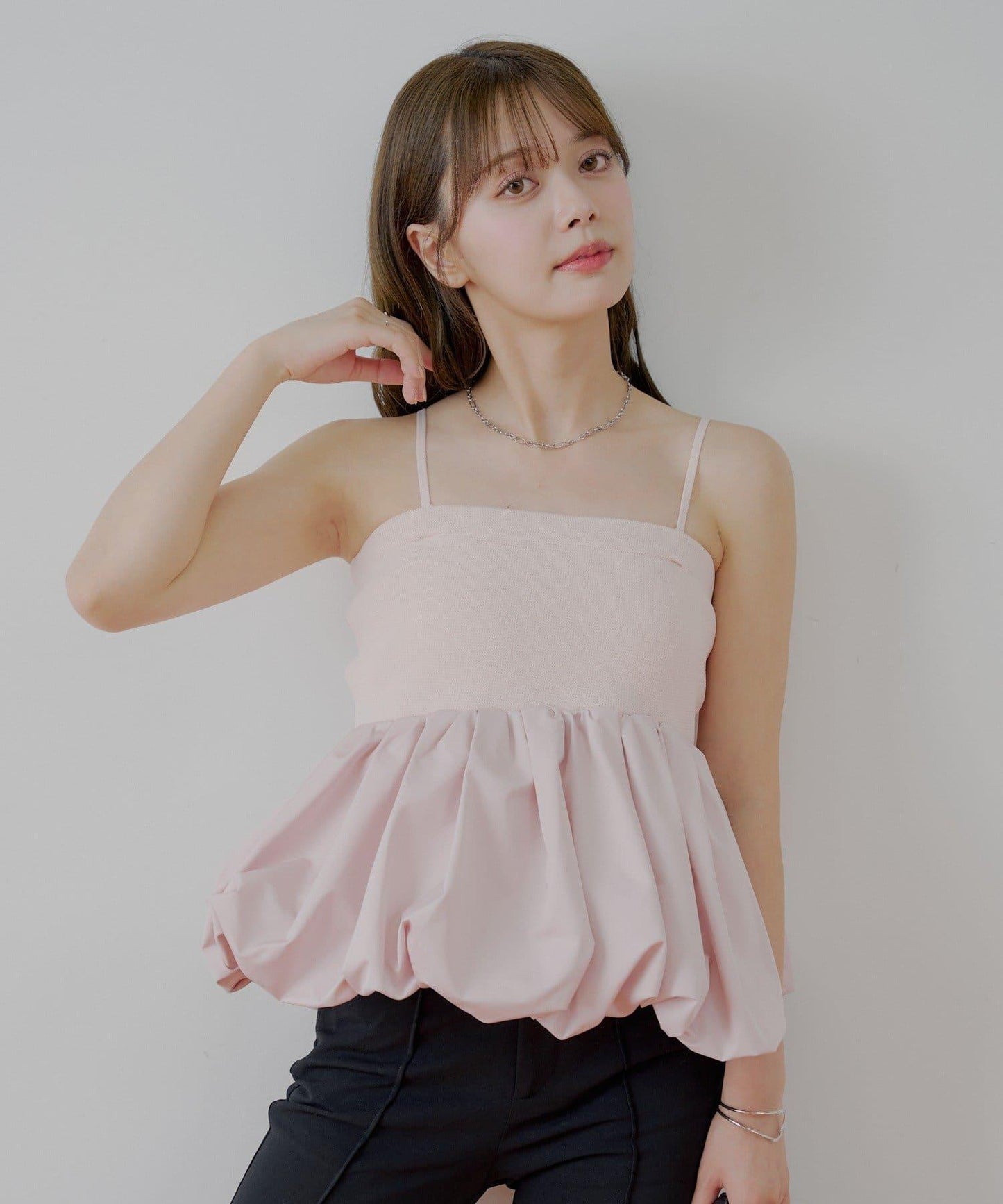 Chico 可拆卸肩帶 拼接荷葉擺 抹胸上衣