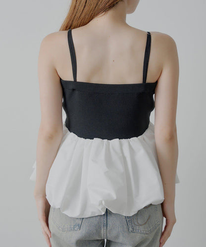 Chico 可拆卸肩帶 拼接荷葉擺 抹胸上衣