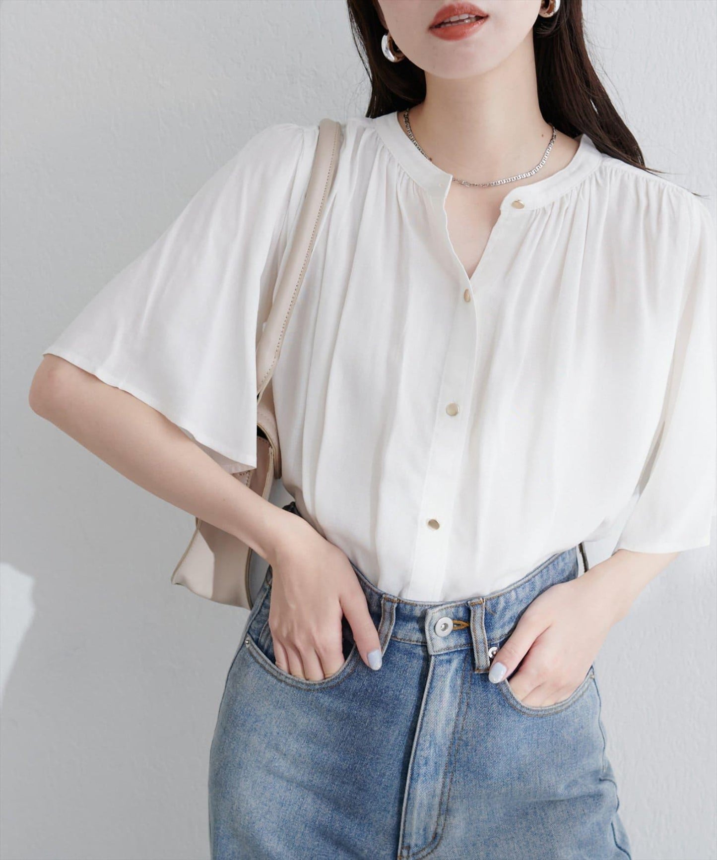 【限定】麻混闊袖襯衫