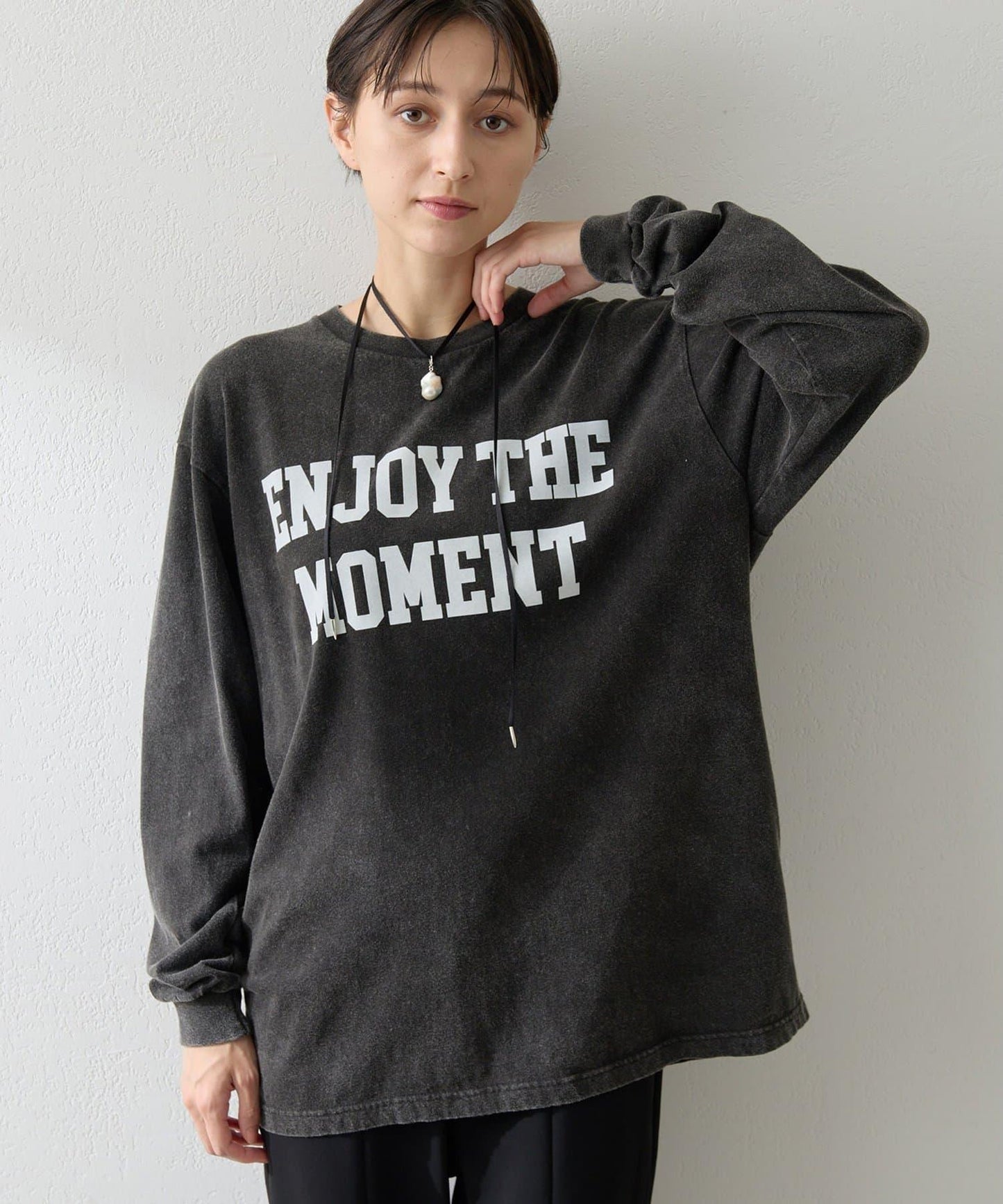 絨布印花長款T恤