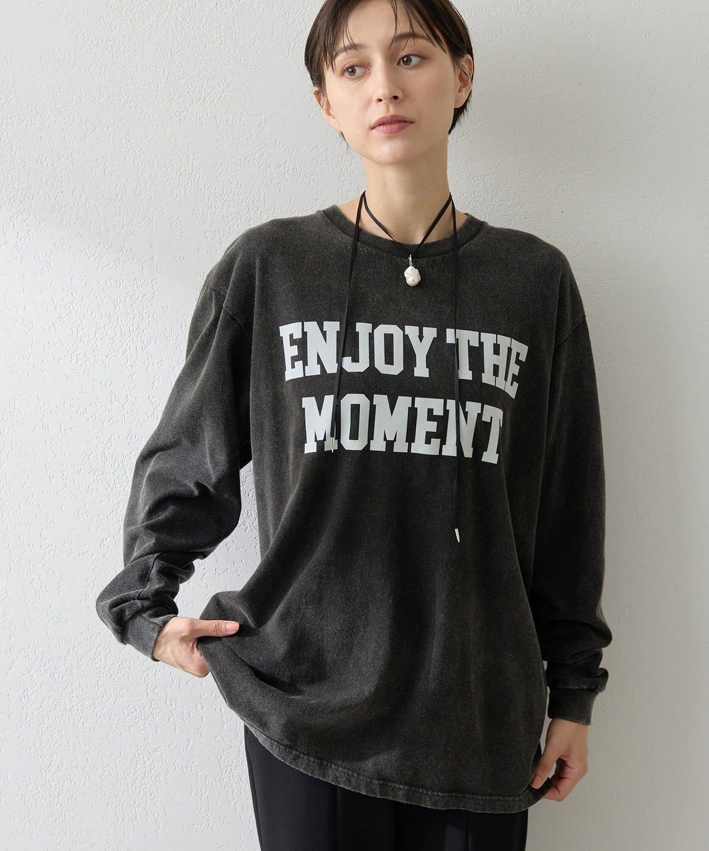 絨布印花長款T恤