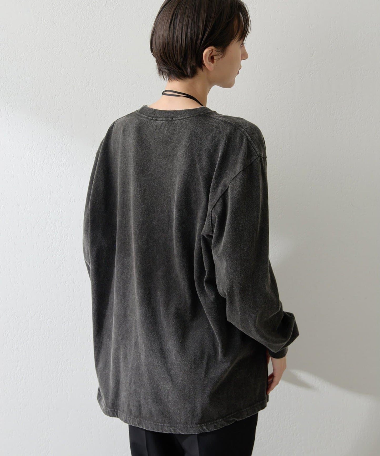 絨布印花長款T恤