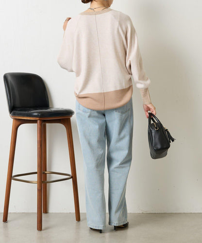 彩色拼塊針織衫