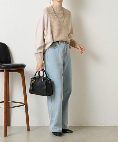 彩色拼塊針織衫