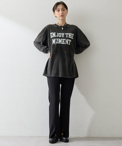 絨布印花長款T恤