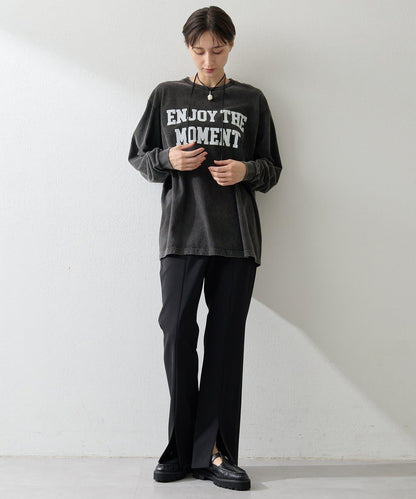 絨布印花長款T恤