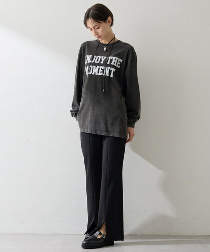 絨布印花長款T恤