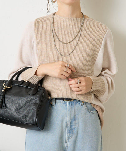 彩色拼塊針織衫