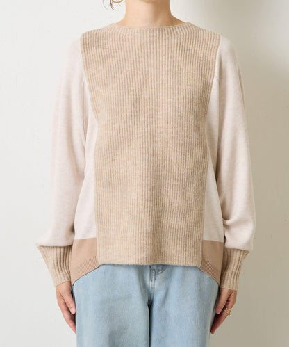 彩色拼塊針織衫