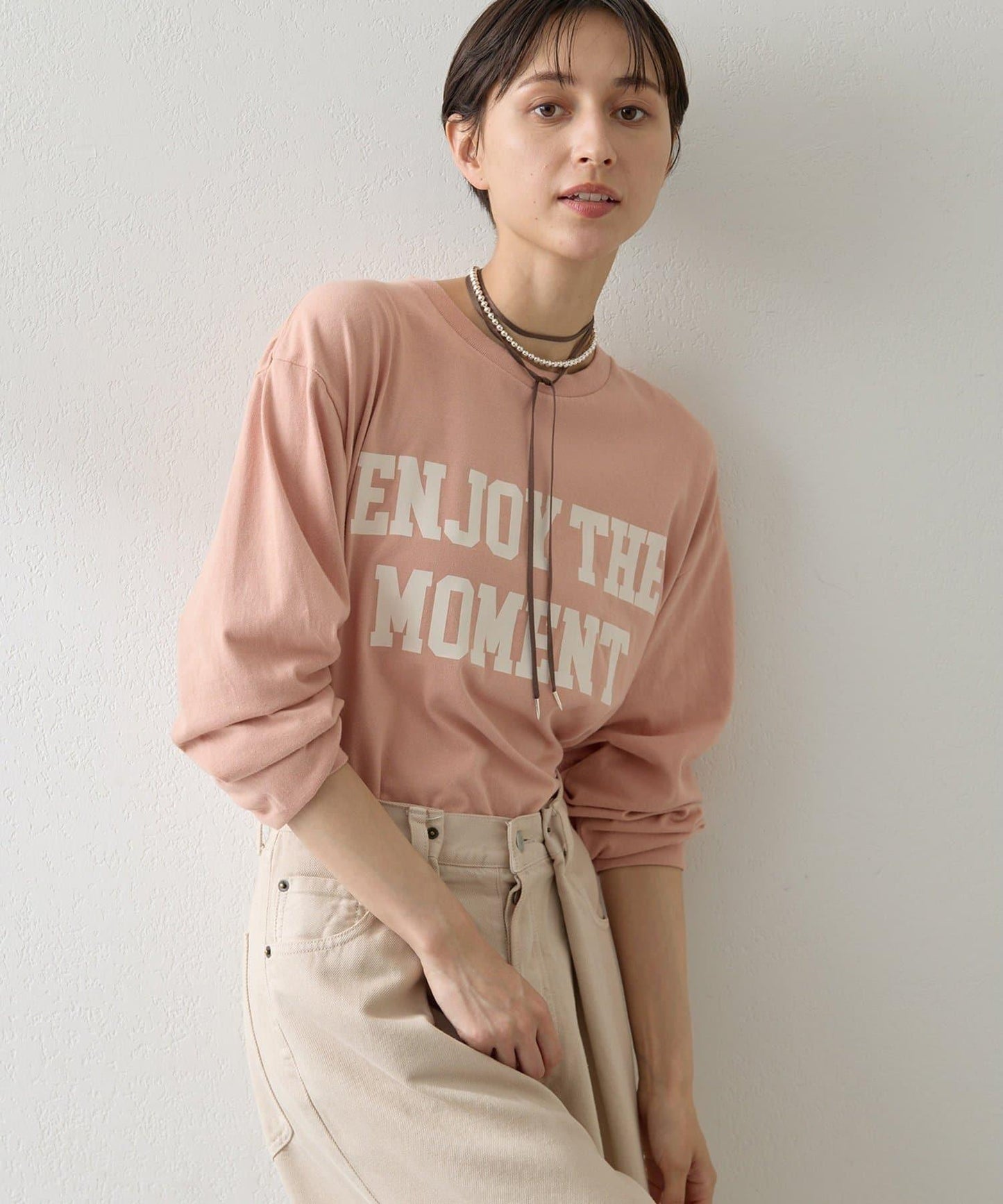 絨布印花長款T恤