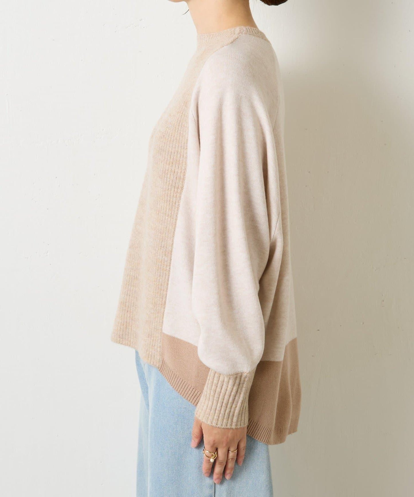 彩色拼塊針織衫