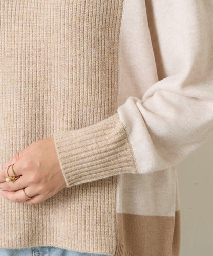 彩色拼塊針織衫