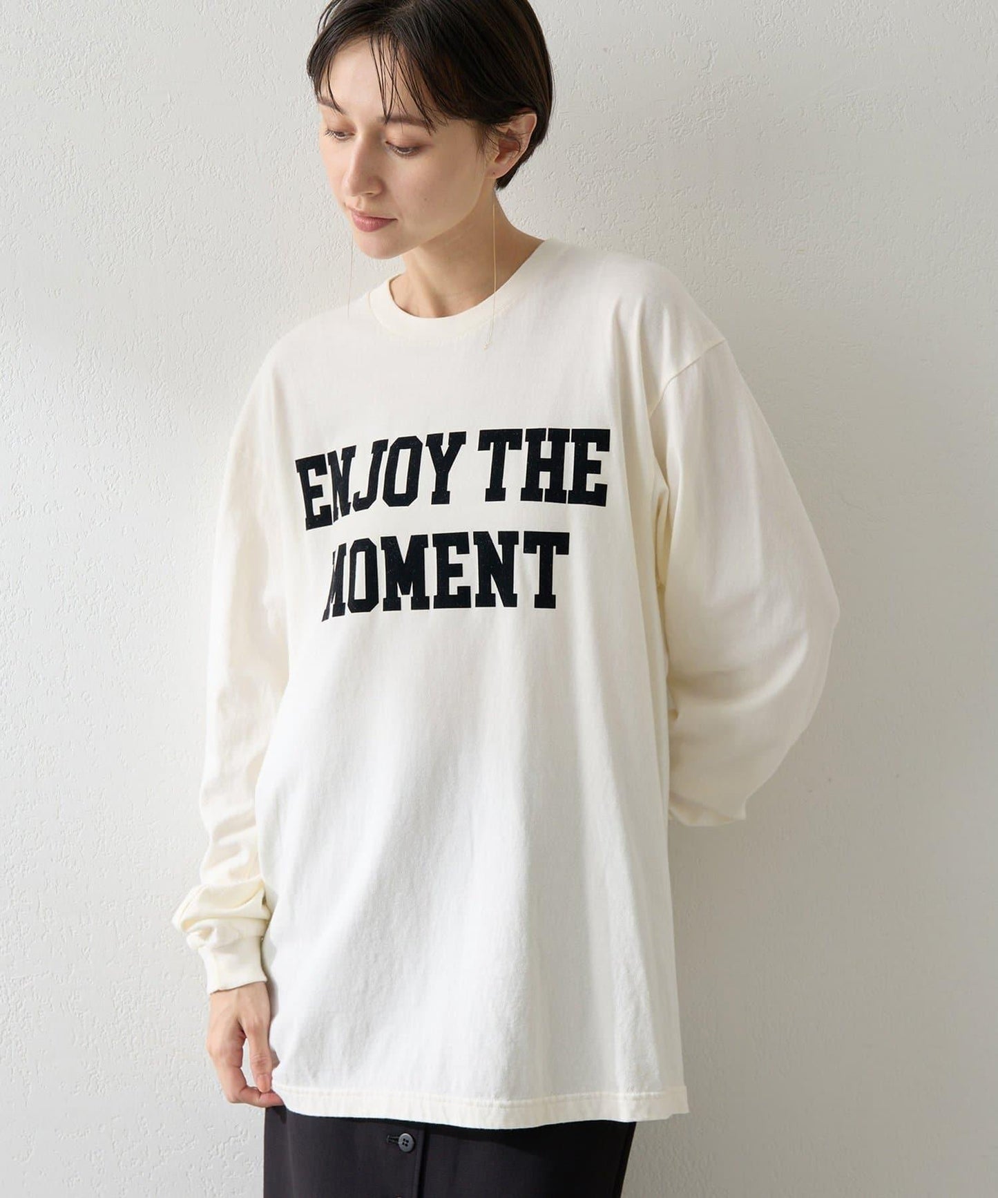 絨布印花長款T恤